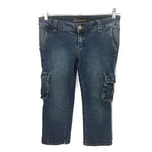 Seductions Jeans Capris Cargo Pockets Pants Stretch Juniors 3 Womens Waist 28